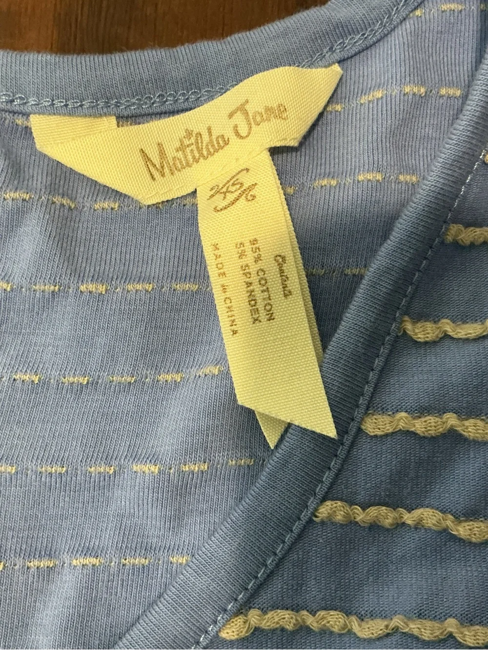 Matilda Jane Girls Blue Cream Striped High-Low Maxi Dress Size 7/8 XS NWT